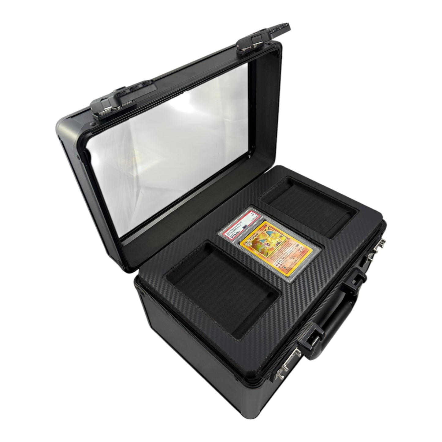 Graded Card Display Case with Transparent Lid and Lock