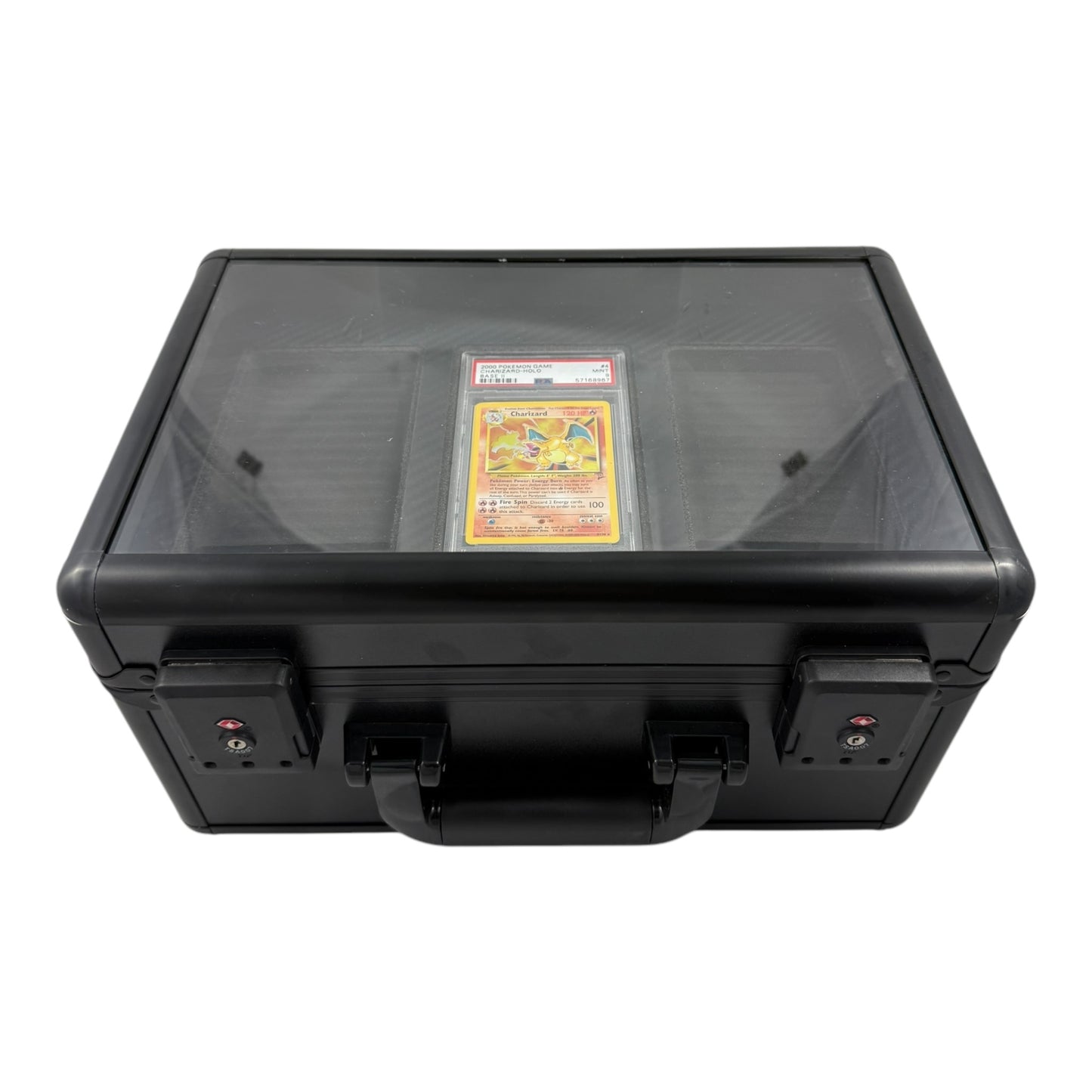 Graded Card Display Case with Transparent Lid and Lock